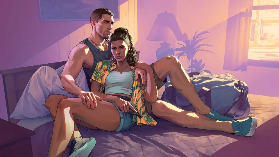 Jason and Lucia Motel, official GTA 6 artwork by Rockstar Games (desktop)