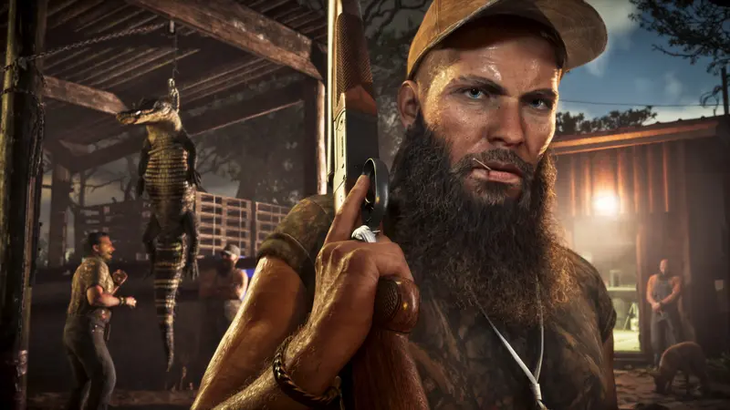 A bearded man in a swamp shack, official GTA 6 screenshot
