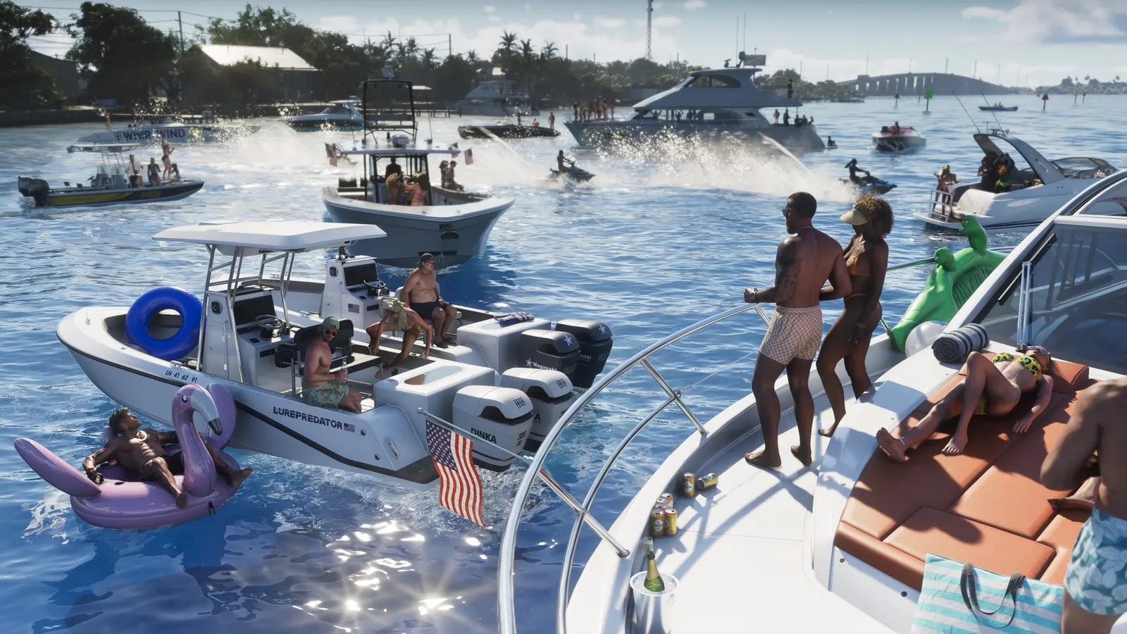 A boat party in the Leonida Keys, official GTA 6 screenshot