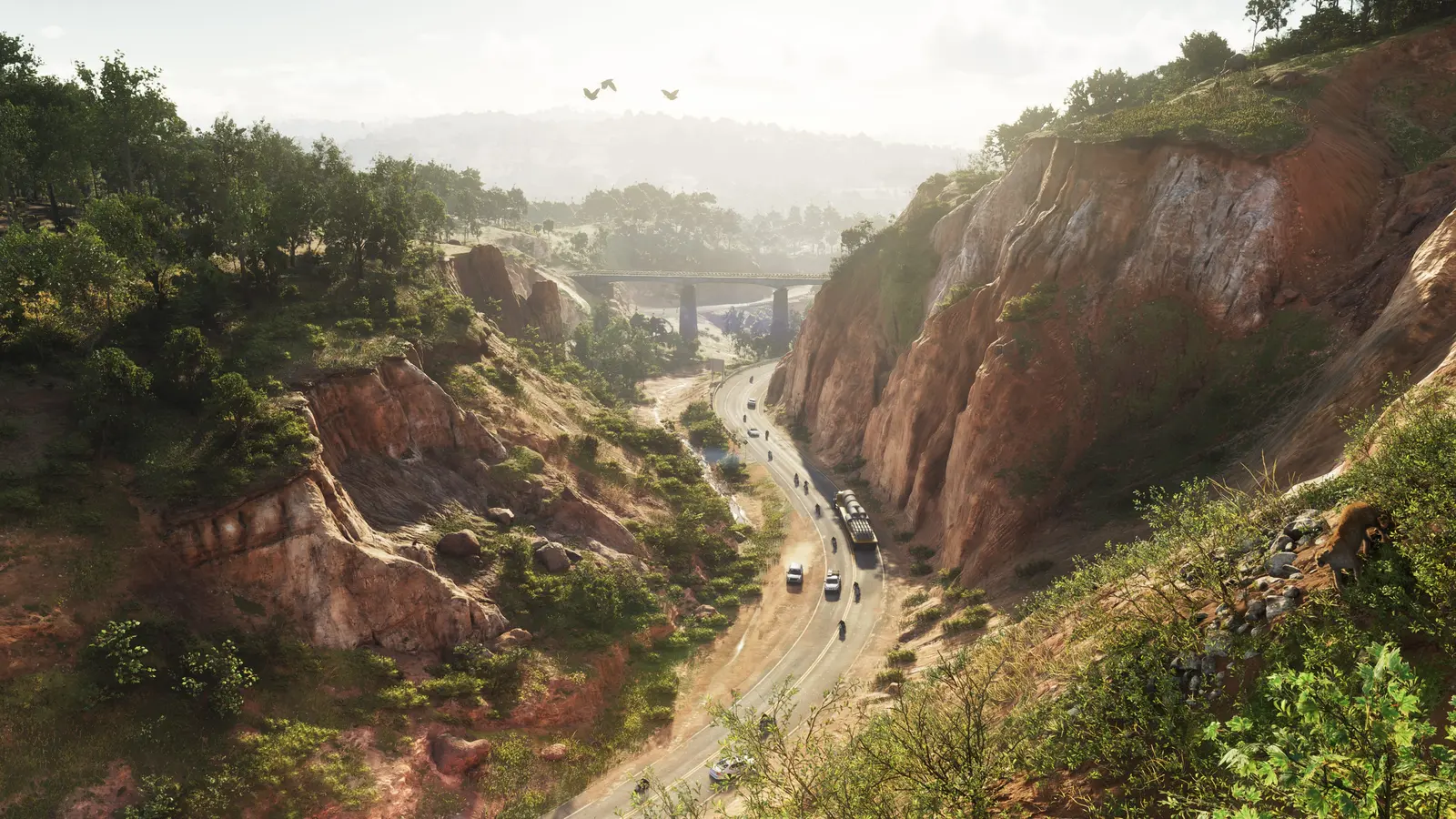 A highway through a red-rock canyon, official GTA 6 screenshot