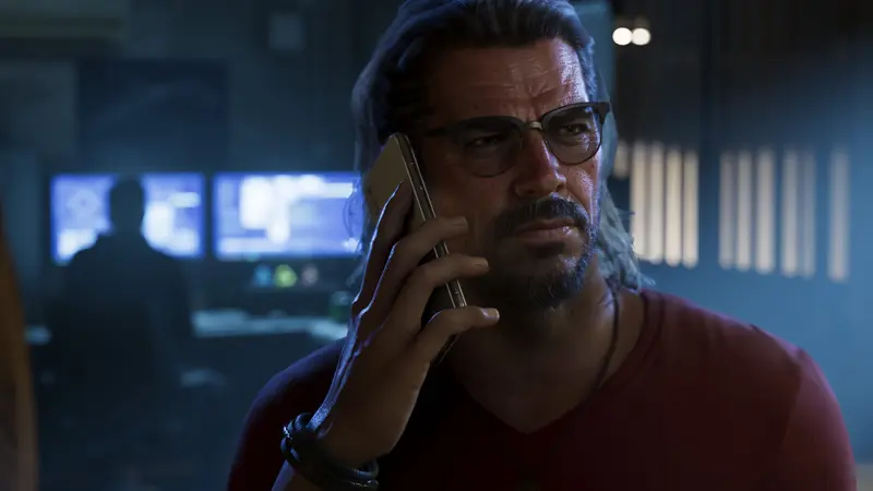 Raul Bautista on a phone call at night